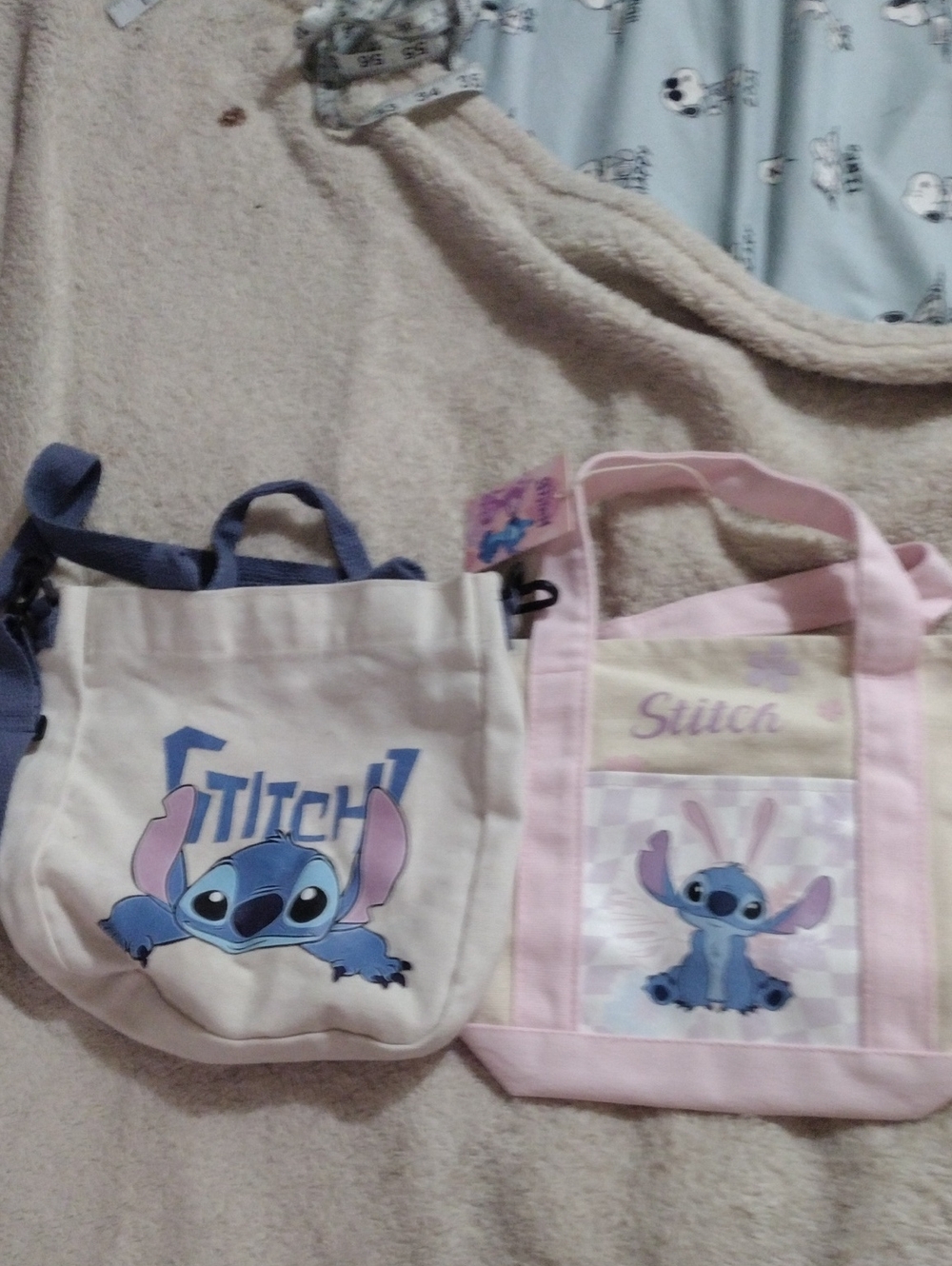 Disney Stitch Kids Tote Bags - Pink, Blue, Cream